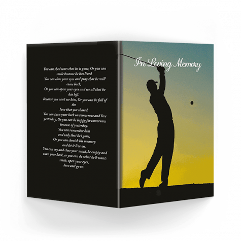 Golfer Memorial Card (SOMC-06) Outside
