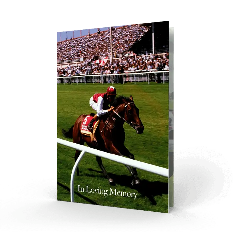 horse racing memorial card