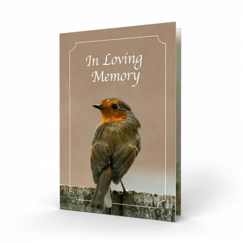 robin-bird-on-fence-memorial-card