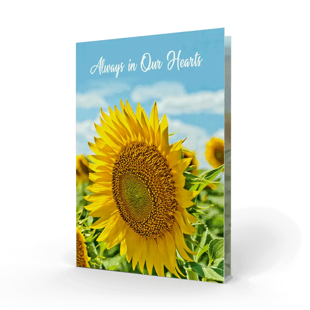 sunflower memorial card