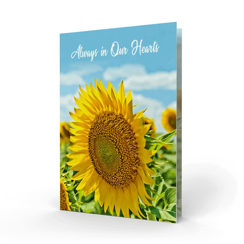 sunflower memorial card