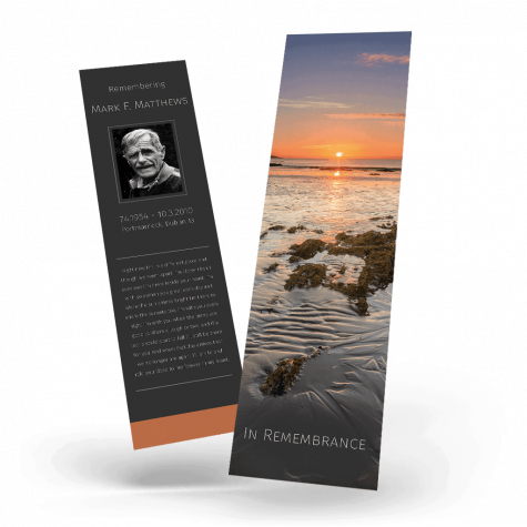 Beach Sunset Memorial Bookmark