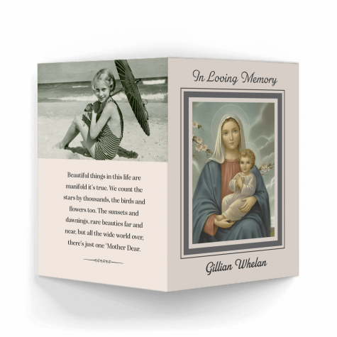 Our Lady and Infant Jesus-memorial-card-outside