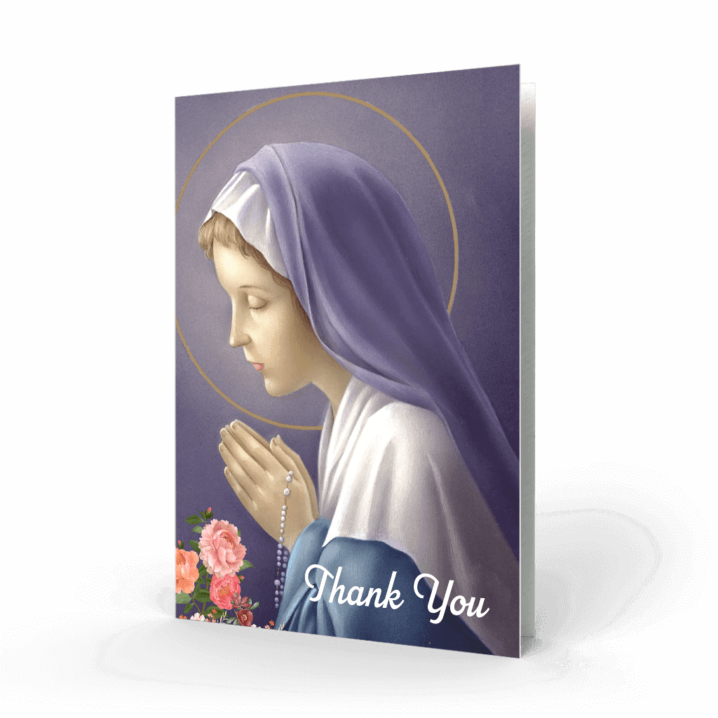 Blessed Virgin Praying Thank You Card
