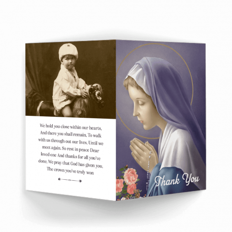 Blessed Virgin Praying & Holding Rosary Beads ackn-card-outside