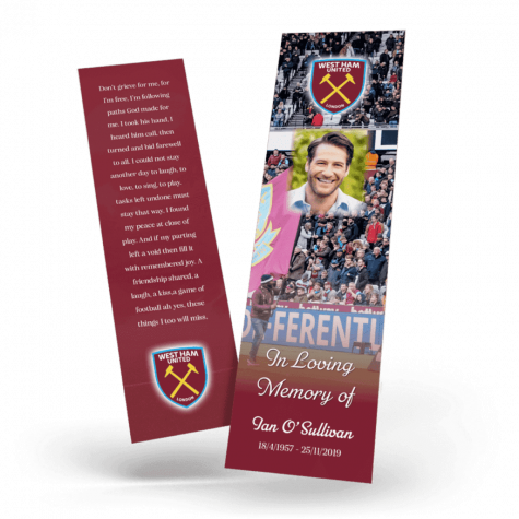 West Ham United Memorial Bookmark
