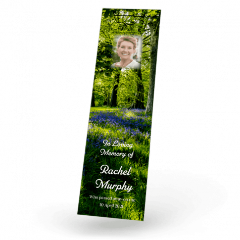Bluebells in Forest, Springtime in Lancashire, Forest Of Bowland,near Blackpool ,UK Bookmark front