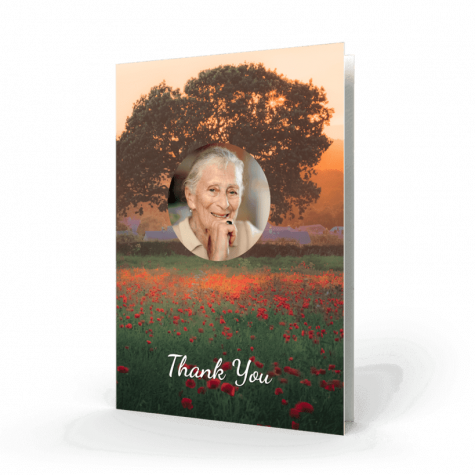 Field of Poppies Thank You Card cover