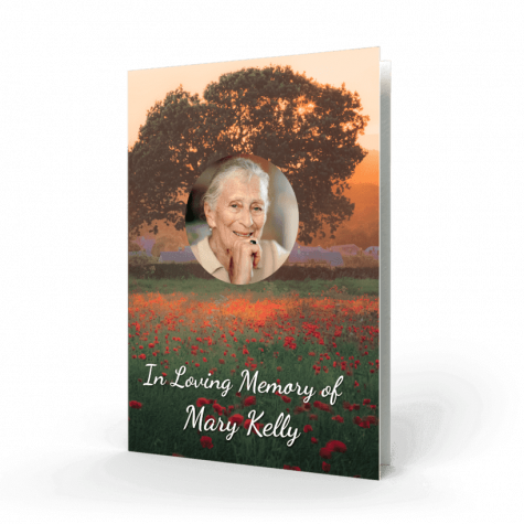 Field of Poppies memorial card cover