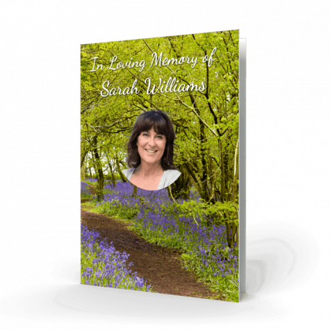 Woodland Bluebells Memorial Card Card cover
