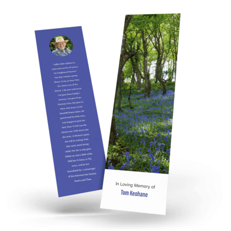 Bluebells in woods Bookmark cover