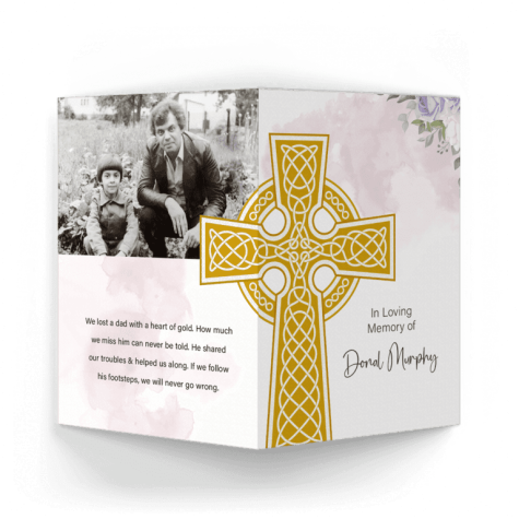 Celtic Cross Memorial Card outside