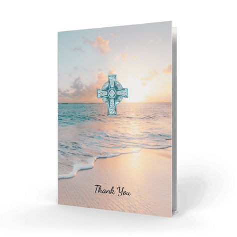 Celtic Cross at Sea Acknowledgment Card cover