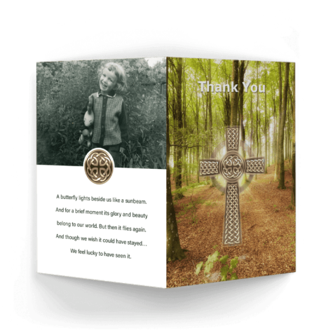 Celtic Cross in Nature Acknowledgment Card outside
