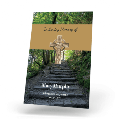 Celtic Cross with Steps in Nature Wallet Card front