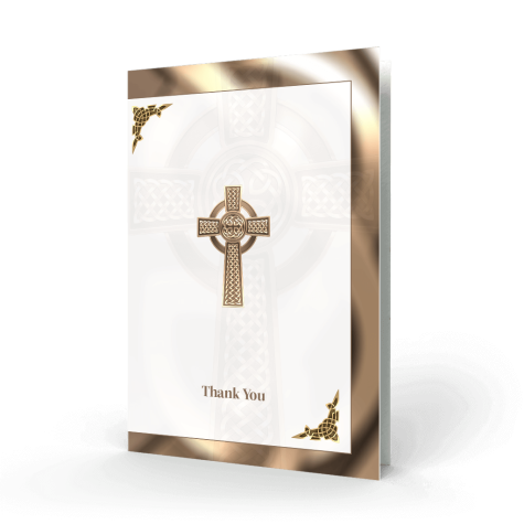 Celtic cross antique style acknowledgment Card cover