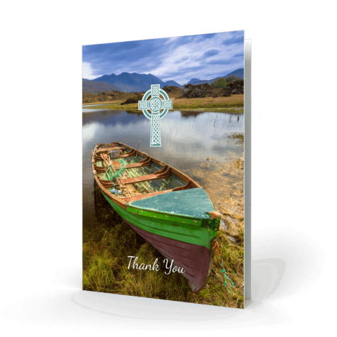 Celtic cross with Boat Acknowledgment Card cover
