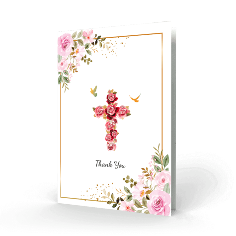 Cross of Flowers Thank You Card (PAC-61)