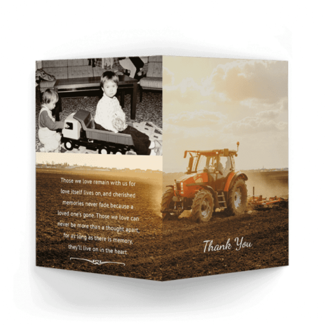 Farmer on Tractor acknowledgment-card-outside