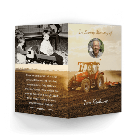 Farmer on Tractor memorial-card-outside-