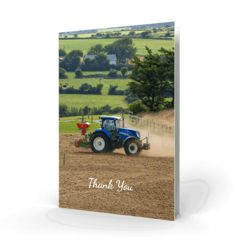 Farming with Tractor Memorial Thank You Card