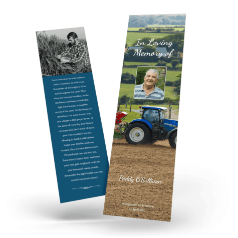 Farming with Tractor Memorial Bookmark