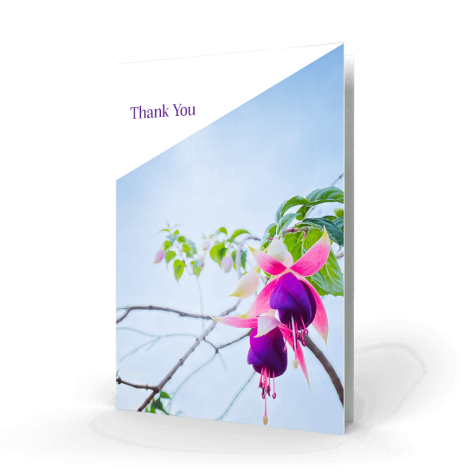 Fuschia Flower Acknowledgment Card cover