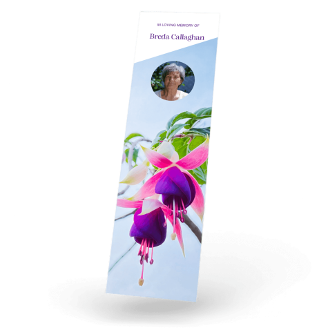 Fuschia Flower Bookmark front