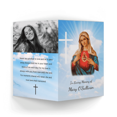 Immaculate Heart of Mary Memorial Card outside