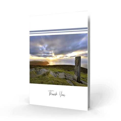 Modern Celtic Scenery Acknowledgment Card cover