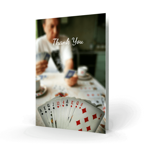 Playing Cards Memorial Thank You Card