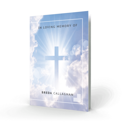 Religious Cross Memorial Card cover