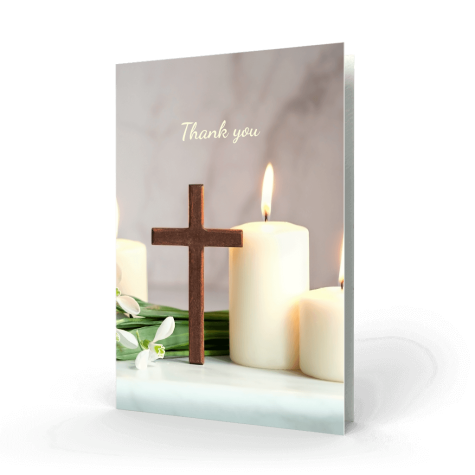 Religious with Candle Acknowledgment Card cover