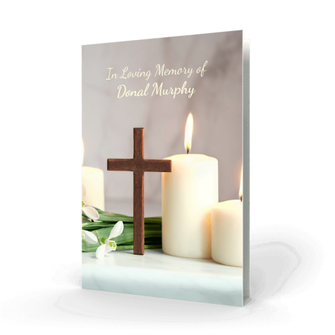 Religious with Candle memorial-card-cover