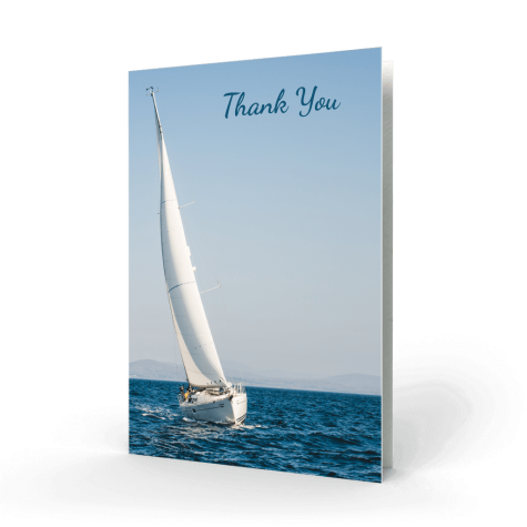Sailing boat Acknowledgment Card cover