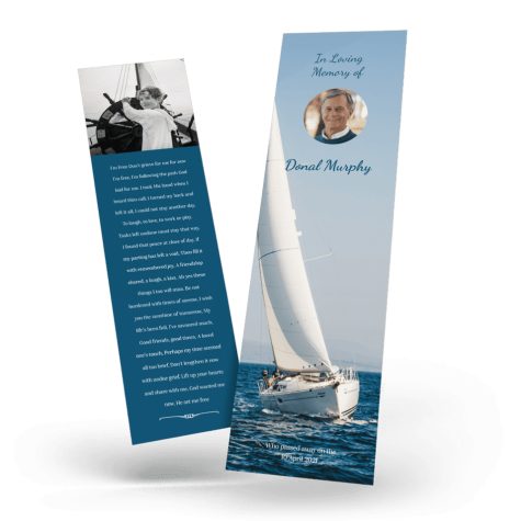 Sailing boat Memorial Bookmark