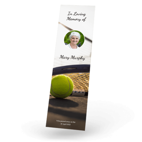 Tennis Memorial Bookmark front