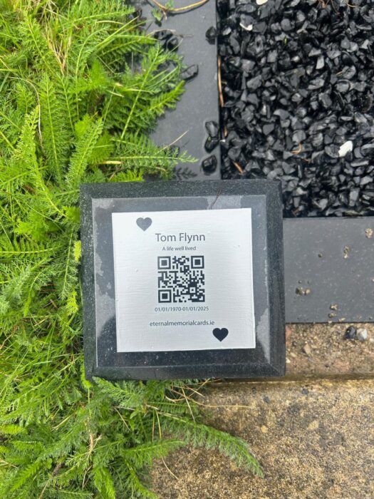 Scan memorial plaque to view hosted video memories