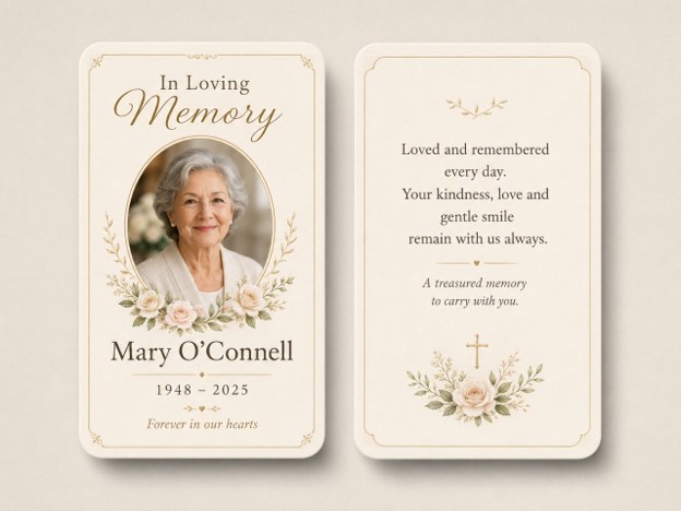 Personalized Memorial Wallet Cards