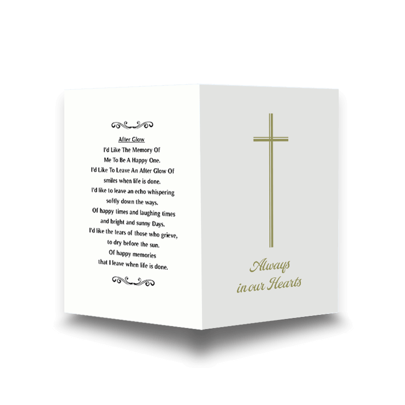 Religious with Cross Elegant Memorial Card - Image 3
