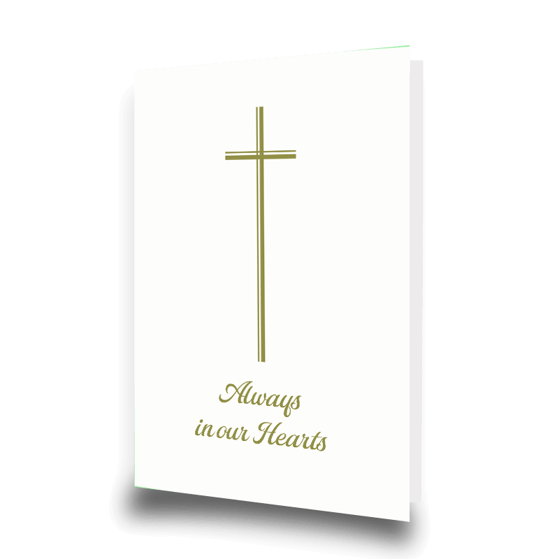 Religious with Cross Elegant Memorial Card