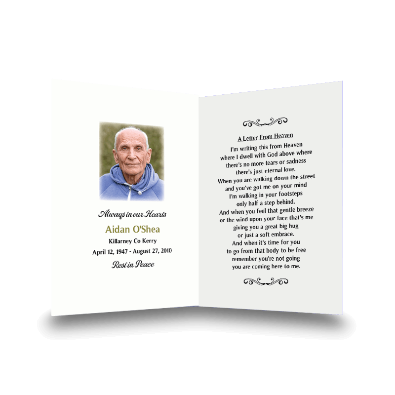 Religious with Cross Elegant Memorial Card - Image 2