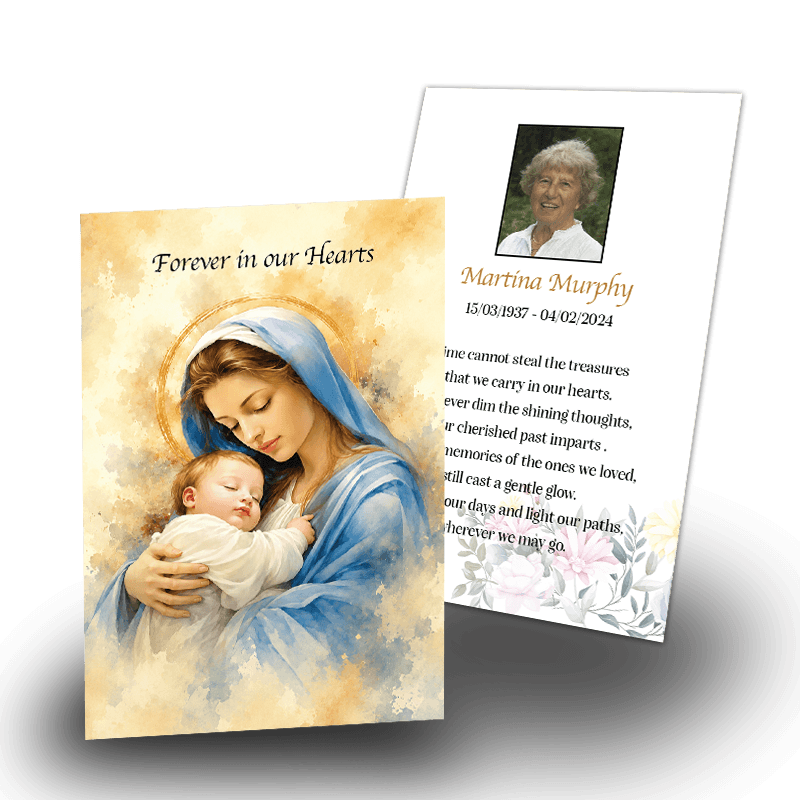 Mary Our Mother and Jesus Memorial Wallet Card