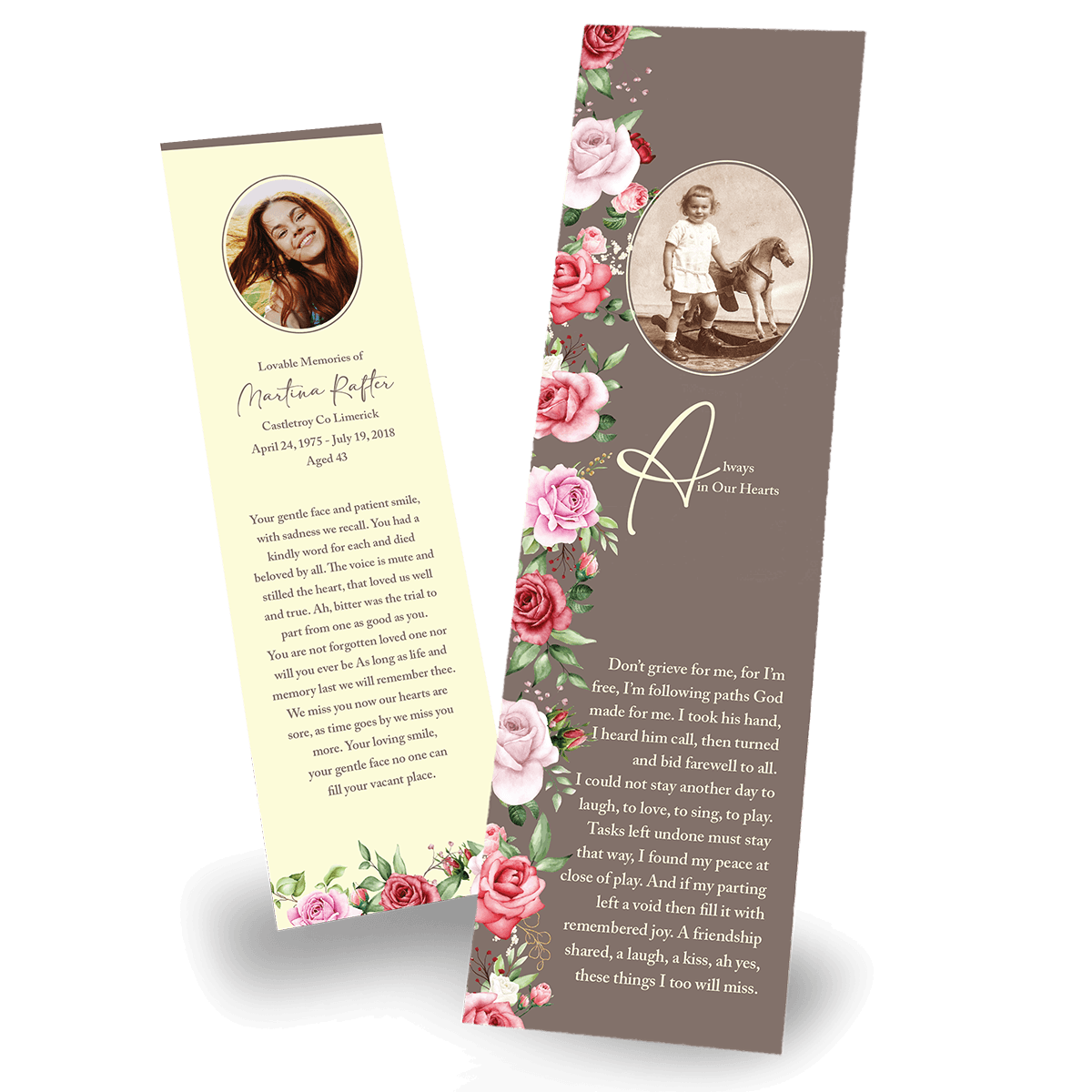 Memorial Floral Bookmarks