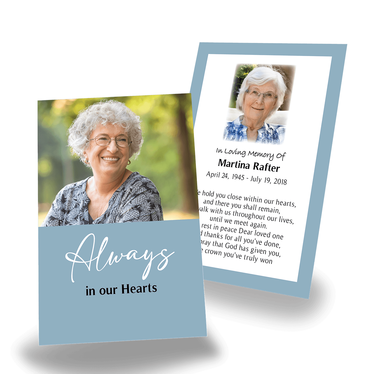 Memorial Floral Wallet Cards