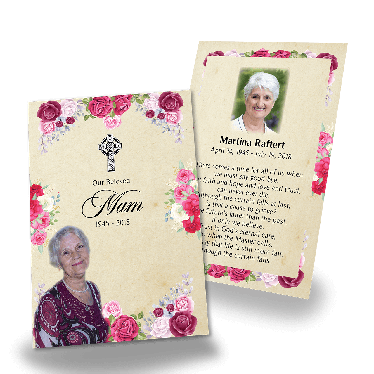 Memorial Floral Wallet Cards