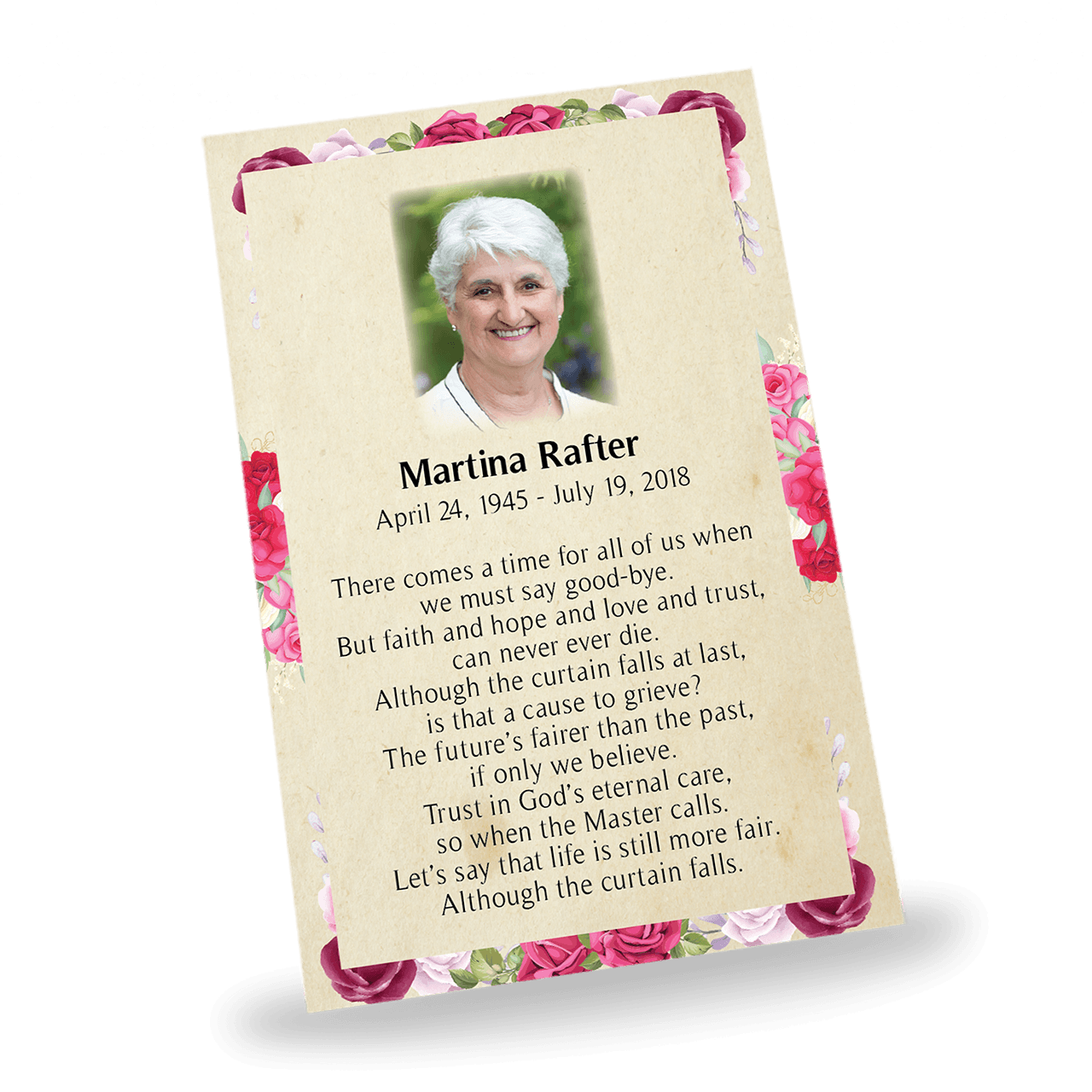 Memorial Floral Wallet Cards - Image 2